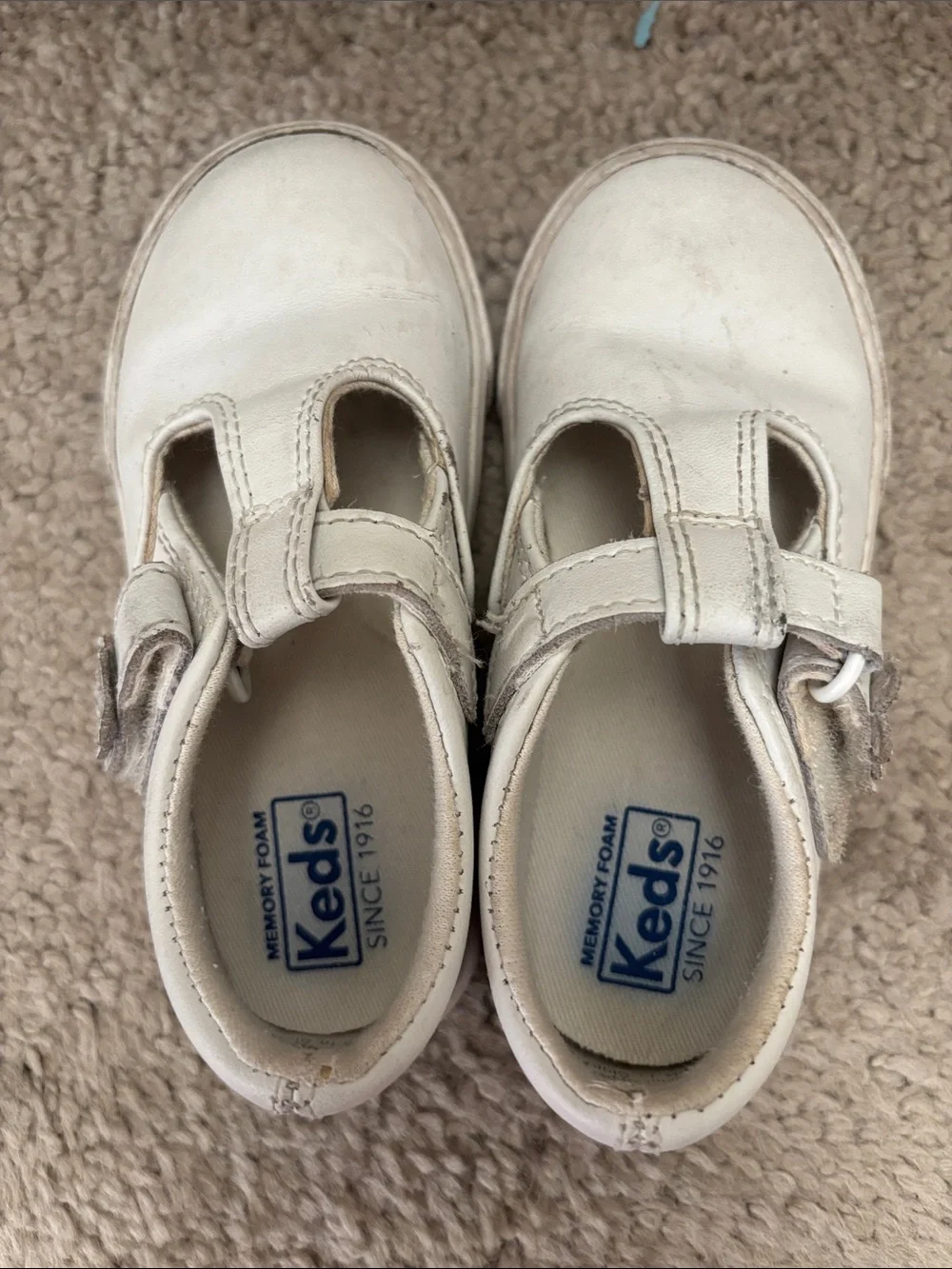 Keds Kids Cream Leather Mary Jane Shoes